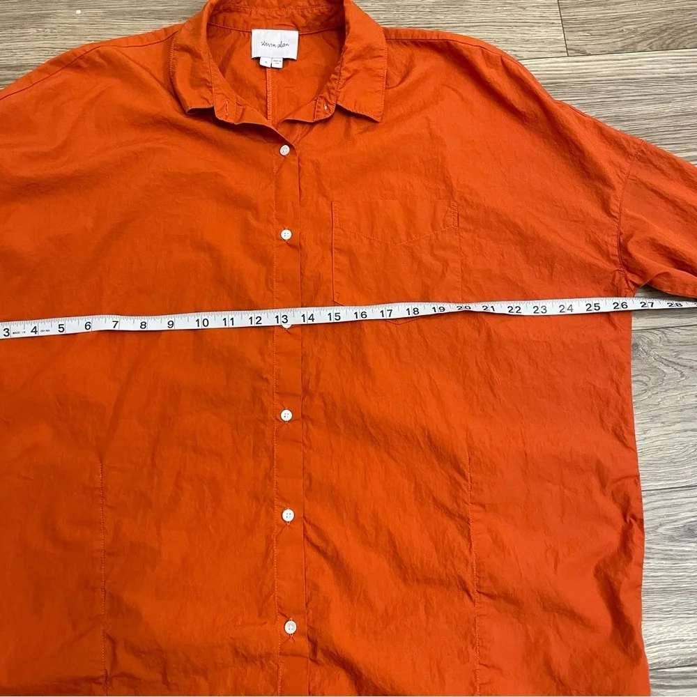 Steven Alan Dark Orange Button Up Oversized Shirt Dress - Picture 6 of 9